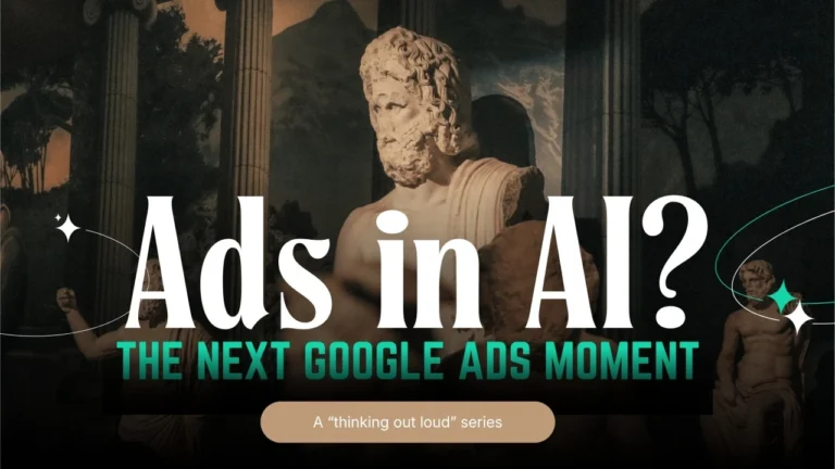 AI-powered digital advertising concept with search, analytics, and marketing automation visualized through futuristic technology.